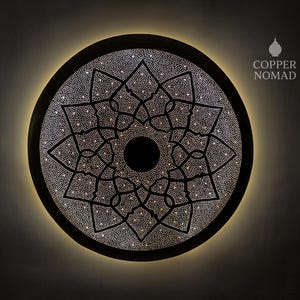 Handmade Moroccan Round Wall Light – Perforated Mandala Design Lamp with Ambient Glow