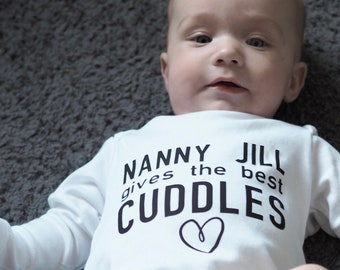 Personalised Nanny gives the best cuddles gift outfit for a huggable grandchild!