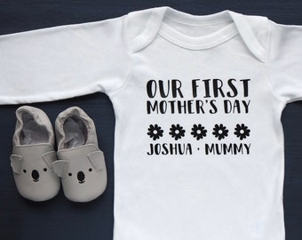 Personalised first Mother’s Day baby outfit gift