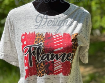 Flames School Spirit Shirt | Flames Brushstroke Shirt | Flames Brushstrokes | Spirit Wear | School Spirit | FLAMES | Team Shirt | Mom | Dad