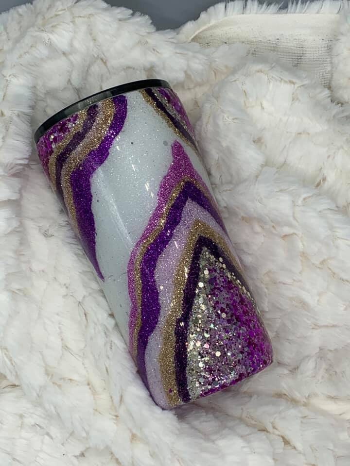 Custom Geode Tumbler Geode Glitter Tumbler Custom Geode Etsy