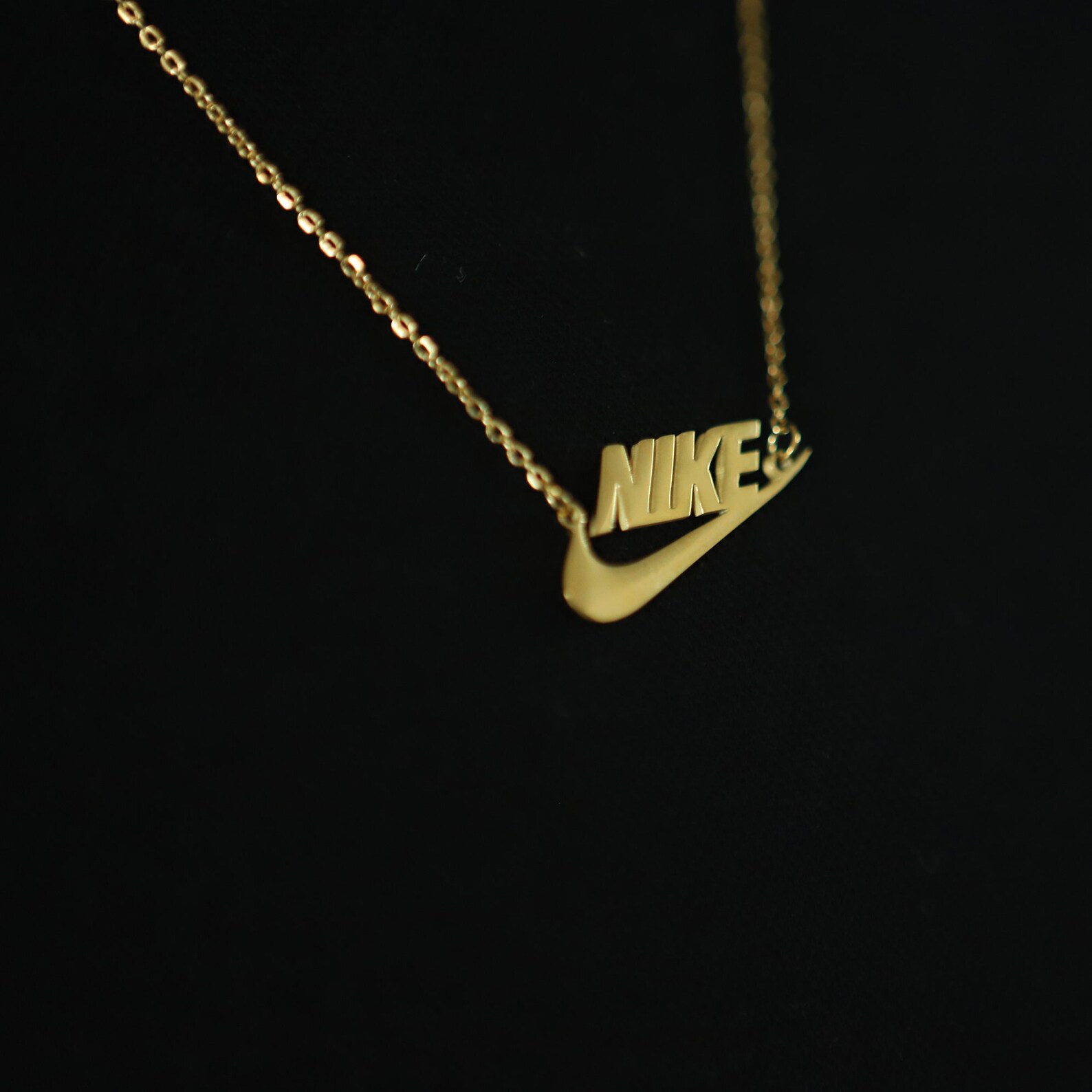 Gold Nike Necklace Swoosh Logo Necklace Chain Pendant UK Etsy