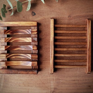 Dark, Wooden Soap Dish-Draining Soap Dish-Pine Wood-Plastic Free-Soap Accessory-Gift