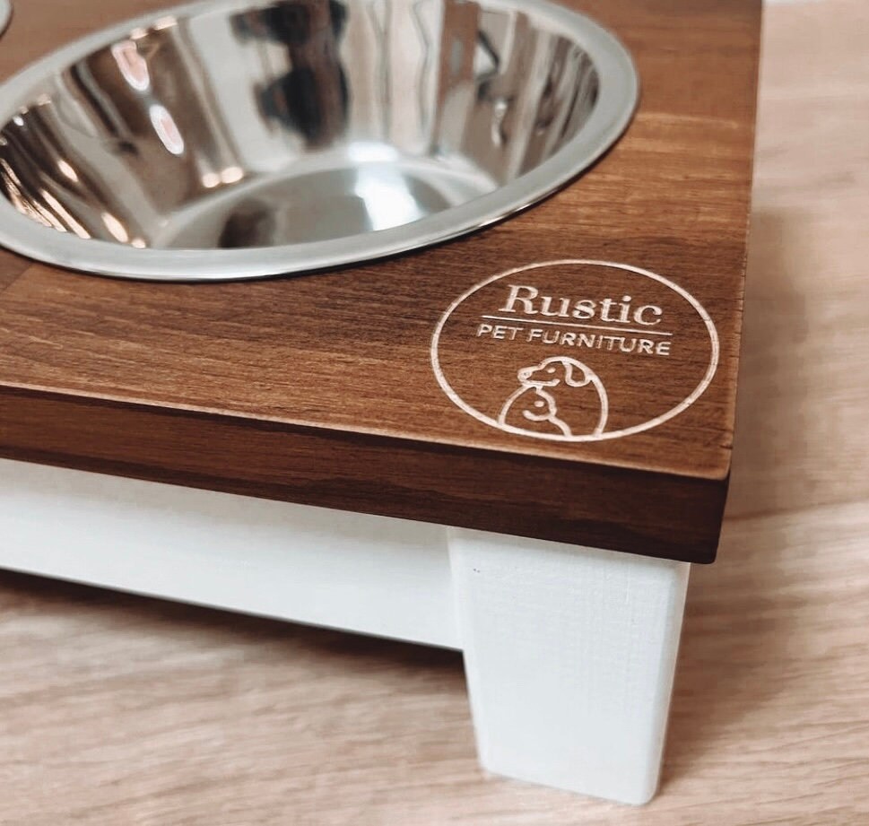 Wooden Raised Dog Bowl Feeding Stand Luxury Wood Pet Bowl Etsy UK