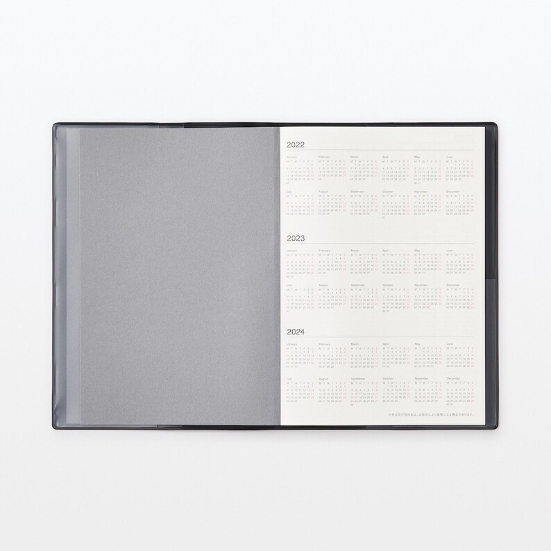 Muji 2023 B5 Planner Muji 2023 Scheduler B5 Size Red/black Etsy