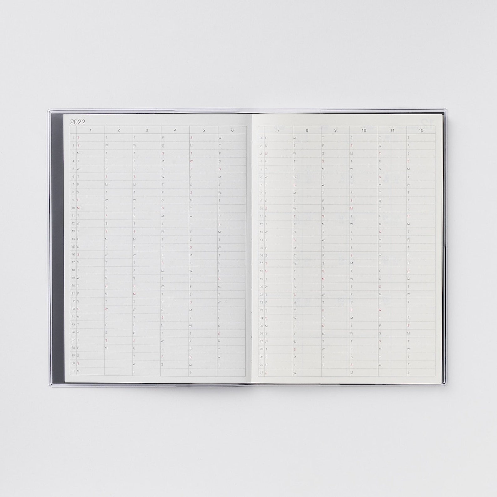 Muji Vertical 2022 Planner Muji 2022 Scheduler A5/B6 Size Etsy Singapore
