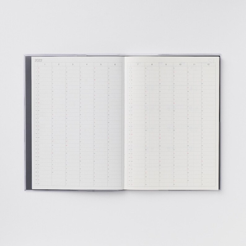 Muji Vertical 2022 Planner Muji 2022 Scheduler A5/B6 Size Etsy Singapore