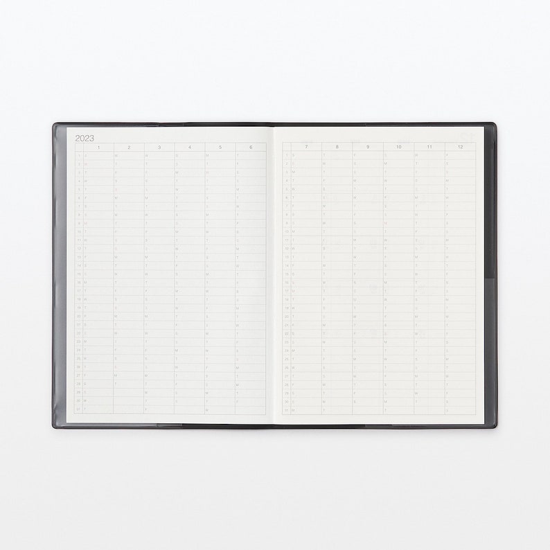 Muji 2023 Planner Muji 2023 Scheduler A5/B6/A6 Size Black Etsy