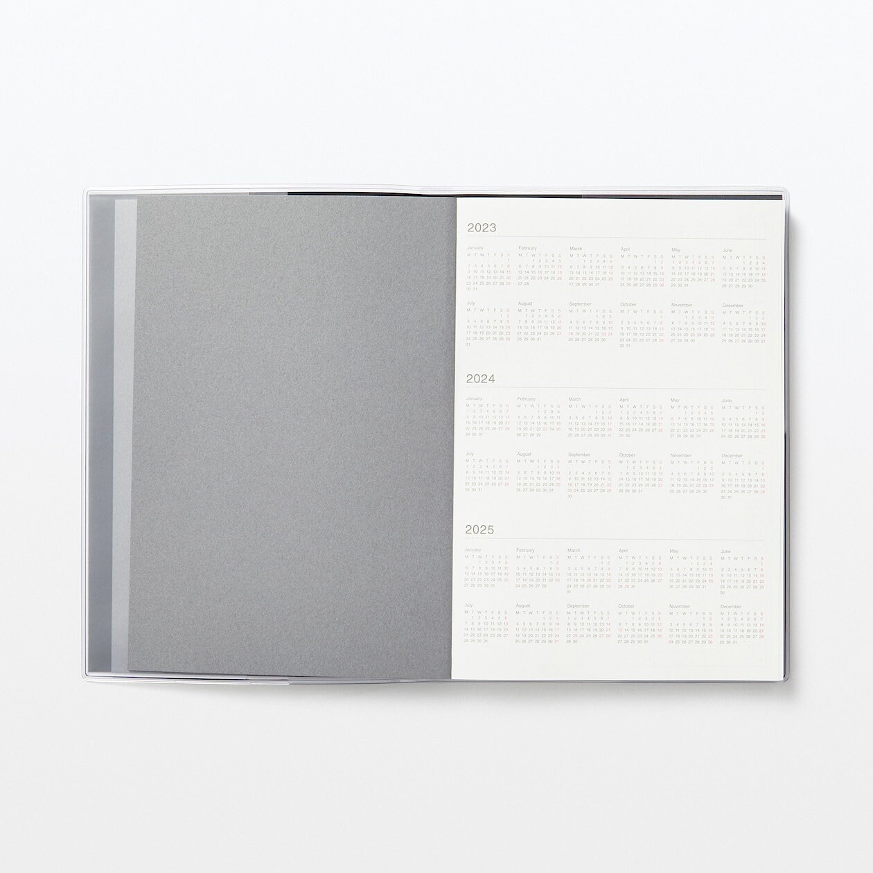 Muji 2024 Vertical Planner A5/B6 Size Black Grey/white Grey Etsy