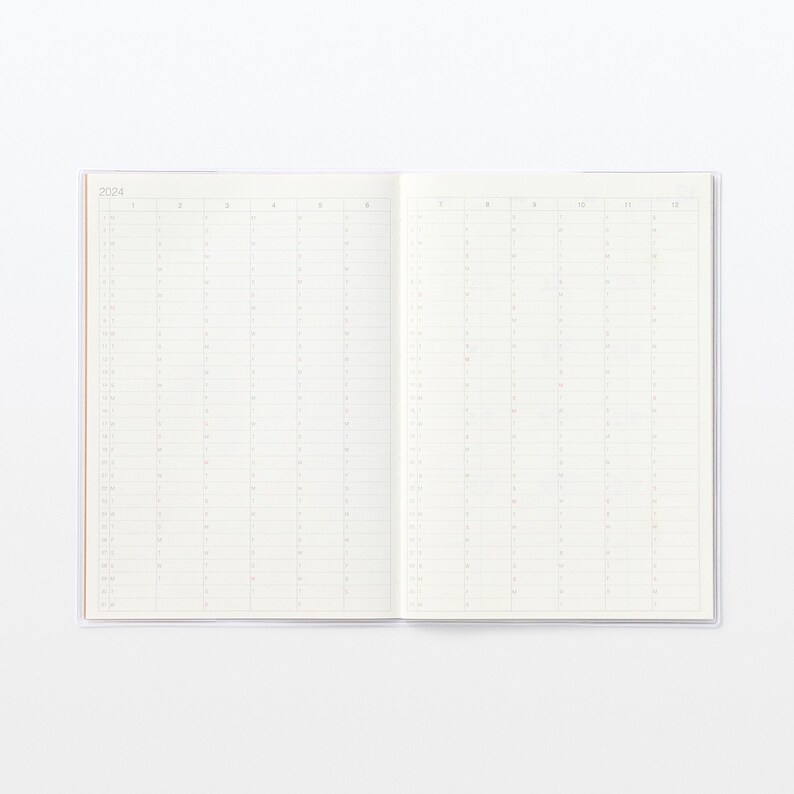 Muji 2024 Monthly Planner Muji 2024 Kraft Paper Monthly Etsy