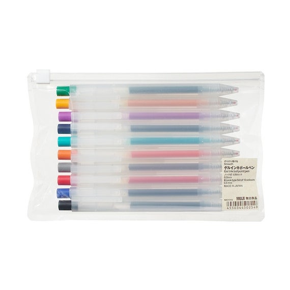 MUJI Colors Gel Pens Set 6/10 Colors Set Cap Type 0.5mm, Muji Gel