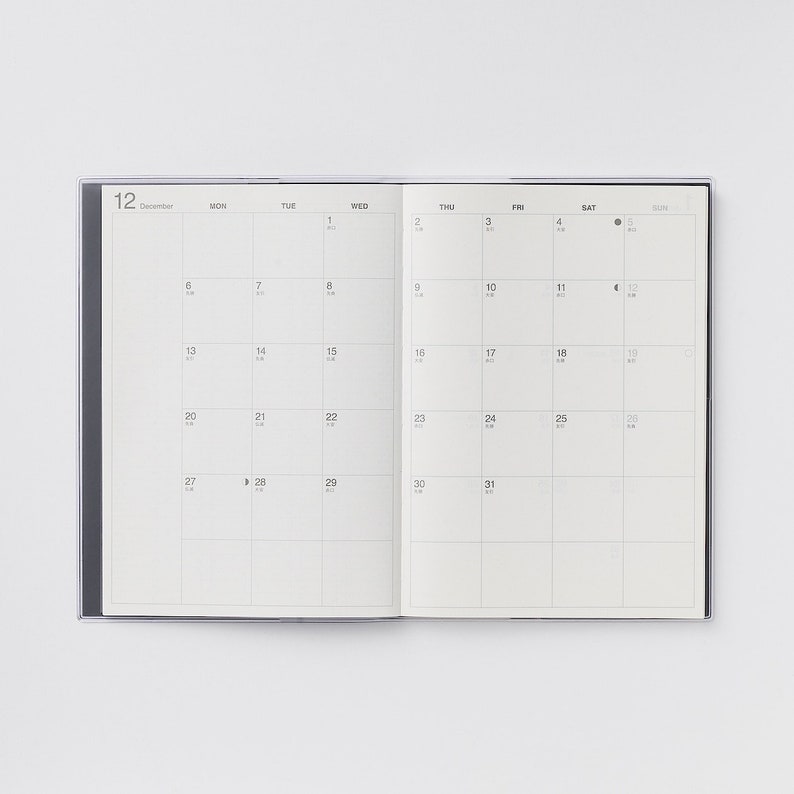 Muji Vertical 2022 Planner Muji 2022 Scheduler A5/B6 Size Etsy Singapore