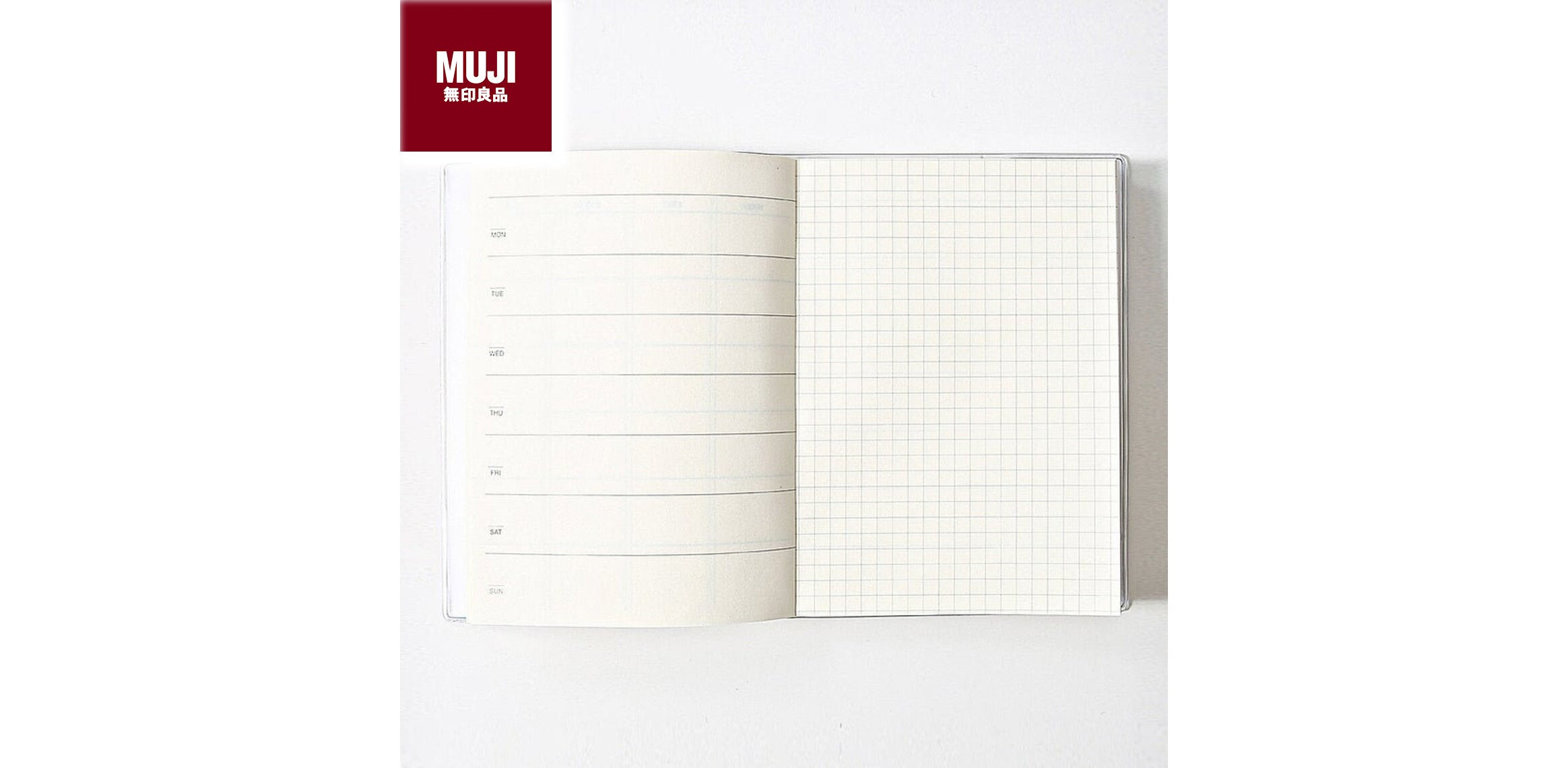 MUJI japan 2022 A6 size monthly weekly schedule planner note book black