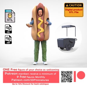 N4 Salesperson (not a physical product) hotdog Seller 3D print model