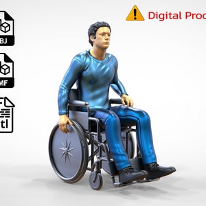 Wheelchair Miniature: 3D Print Model for Diorama (STL, OBJ, 3MF)