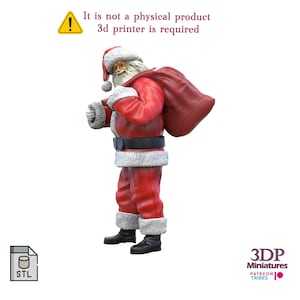 N3 (not a physical product) Claus or papa noel with bag/ STL File 3D Print / 3d print file figure for Dioramas