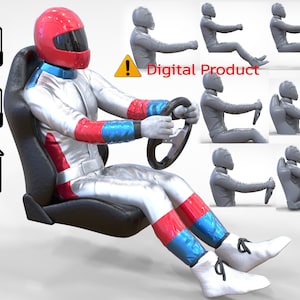 N1 Race Driver (not a physical product) / STL File / 3d Print File / Diorama Figure/ 1-64 Miniature With steering