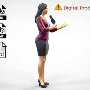 N2 (not a physical product) Woman Reporter is Reporting / Figure / STL file / 3d print file for Diorama