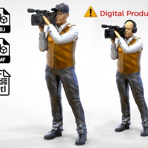N1 Cameraman camera (geen fysiek product) op schouder Figuur / STL bestand / 3d print bestand voor Diorama&#39;s