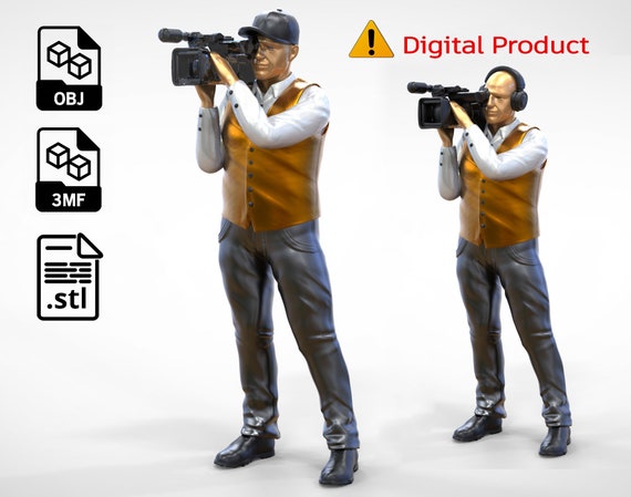 Figurine 1:24 Cameraman & Reporter - Modèle Ferrari - À Monter - Pour Adultes 17+