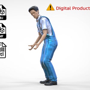 N4 (not a physical product) Mechanic Opening car hood / Figure / STL file / 3d print file for Diorama