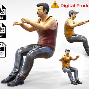 N1 Truck Driver (not a physical product) with different hat / Figure / STL file / 3d print file for Diorama
