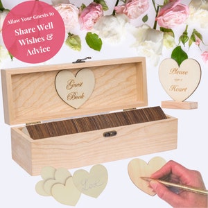 Wedding Alternative Guest Book, Wedding GuestBook, Guest Sign In, Wooden Hearts - Baby, Bridal Shower, Anniversary, Birthday, Celebration