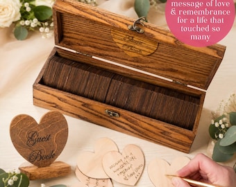 Celebration Of Life Guest Book | Memorial GuestBook, Wooden Funeral Guest Book Sign In, Custom Memory Book Guest Signing Book, Bereavement