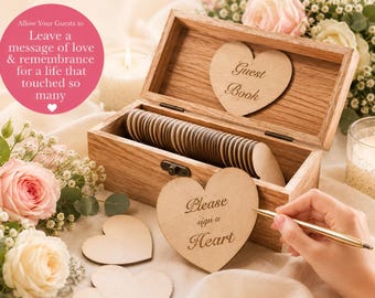 Celebration Of Life Guest Book, Wooden Guest Book for Funeral, Memorial Guest Book Sign In, Custom Memory Book Guest Signing Book AUD