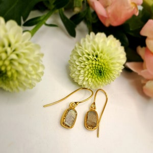 Labradorite Earrings,Raw Gemstone Earrings,Gold Sterling Silver Earrings,Labradorite,Semi Precious Stone,Labradorite Gemstone,Drop Earrings
