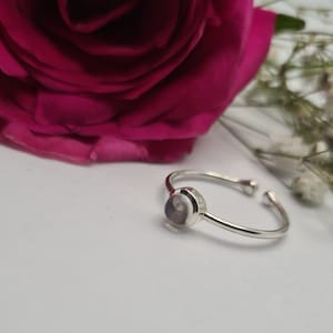 Moonstone Ring, Adjustable Ring, Sterling Silver Ring, Moonstone, Semi Precious Stone, Stackable Ring, Gemstone Ring