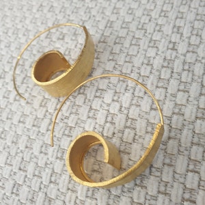 Large Swirl Earrings, Swirl Earrings,Gold Plated Earrings, Sterling Silver Earrings, Spiral Earrings, Hoop Spiral Earrings, Gold Hoops
