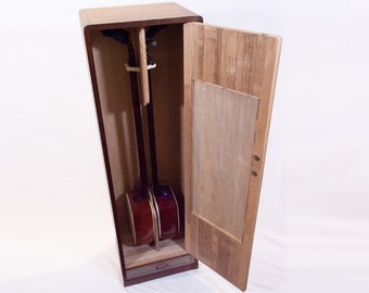 Traditional Armoire (cabinet) for two shamisen with drawer - Beautiful piece, made of Paulownia - For Nagauta, Jiuta, or Minyou - Item #8