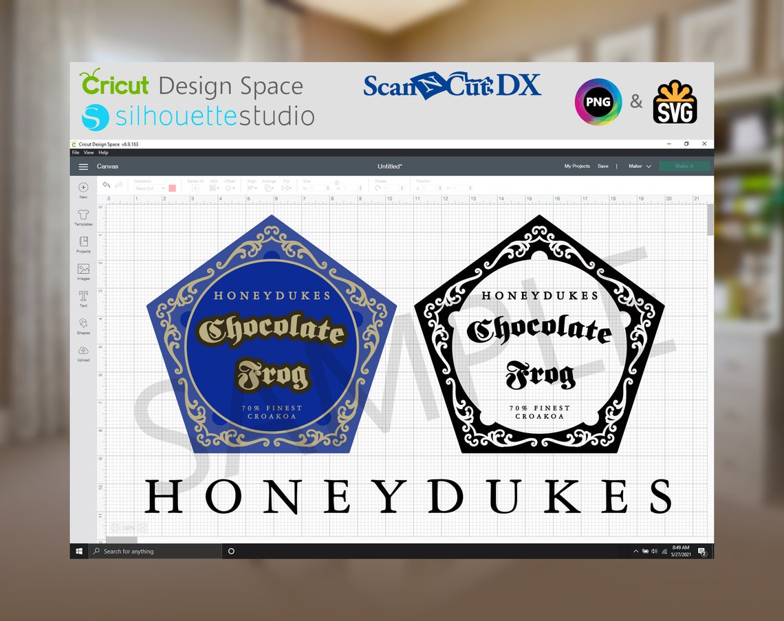 Chocolate Frog Card SVG Cut Image & HD PNG Etsy
