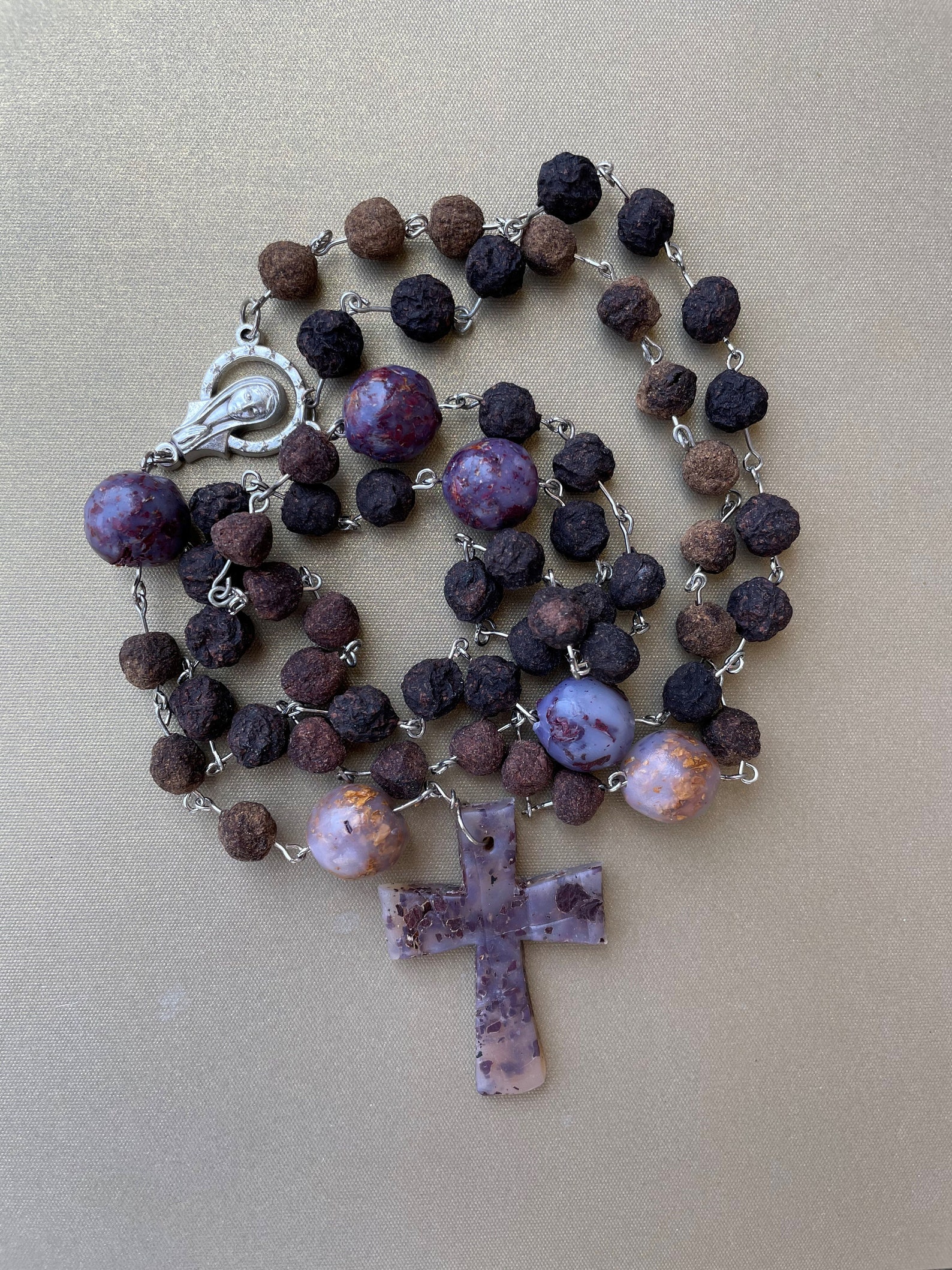 Rosary made from dried rose petals infused in rose oil and Etsy