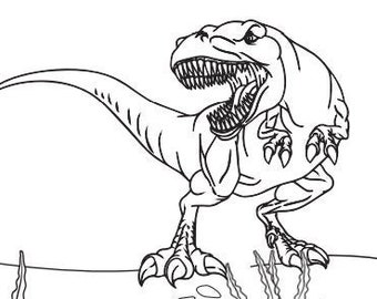 jurassic coloring etsy