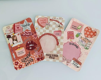 Inserciones para Kindle con temática romántica, paquete imprimible de 3 inserciones, estética rosa/roja, descarga instantánea, modelos Kindle Basic y Paperwhite