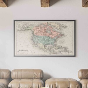 Vintage Amerika Map Art (1836) - Vintage Map Print, alte Karte Kunst, Vintage Karte der Welt, Weltkarte Wanddekoration, Vintage alte Weltkarte