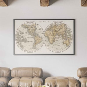 Una ciclopedia (1859) - Impresión de mapas vintage, arte de mapas antiguos, mapa vintage del mundo, decoración de la pared del mapa mundial, mapa vintage del viejo mundo