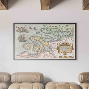 Impresión de arte de mapa vintage (1592) - Decoración de mapa vintage, arte de mapa antiguo, mapa vintage del mundo, decoración de pared de mapa mundial, mapa vintage del viejo mundo