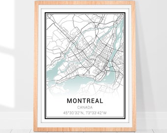 Montreal Map Art Print • Canada Montreal City Map Poster • Montreal Wall Art • City Print Decor • Map of Montreal • Minimalist Map Art Gift