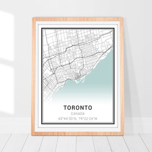 Toronto Karte Kunstdruck • Kanada Toronto Karte Poster • Toronto Stadtplan Wand Kunst Dekor • Karte von Kanada Toronto • Minimalistische Kunst Geschenk