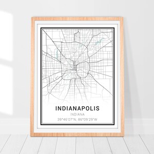 Indianapolis Map Art Print • Indiana Indianapolis City Map Poster • Indianapolis Wall Decor • Map of Indianapolis • Minimalist Map Art Gift