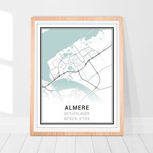 Almere Karte Print - Almere Stadtplan, Almere Poster, Almere Wandkunst, Almere Dekor, Karte von Almere, minimalistische Karte, Geschenk für Landsmann