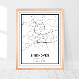 Eindhoven Karte Kunstdruck • Niederlande Eindhoven Karte Poster • Eindhoven Wand Kunst • Druck Dekor • Landkarte von Eindhoven • Landkarte Kunst