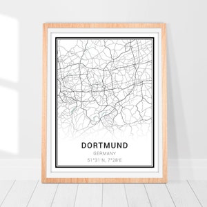 Dortmund Map Print • Germany Dortmund City Map • Dortmund Poster • Dortmund Wall Art Decor • Map of Germany Dortmund • Minimalist Map Art