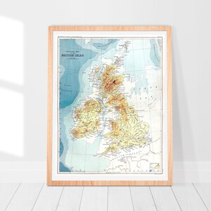 Diccionario geográfico de las Islas Británicas (1887) - Impresión de mapas vintage, arte de la pared del mapa, mapa vintage de Inglaterra, decoración de la pared del mapa, mapa vintage del viejo mundo