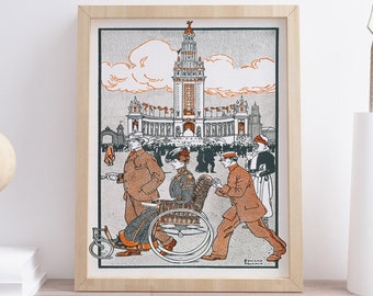 Edward Penfield - Pan-American Exposition 1901, Pan American Print, Vintage Print, Old Affiche Art, Housewarming Gift Idea