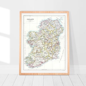 Gazetteer der Britischen Inseln (1887) - Vintage Karte Druck, Karte Wandkunst, Vintage Karte von England, Karte Wanddekor, Vintage alte Weltkarte