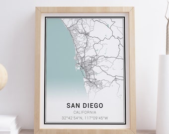 San Diego Map Print • San Diego City Map • San Diego Poster • San Diego Wall Art • San Diego Decor • Map of San Diego • Minimalist Map Art